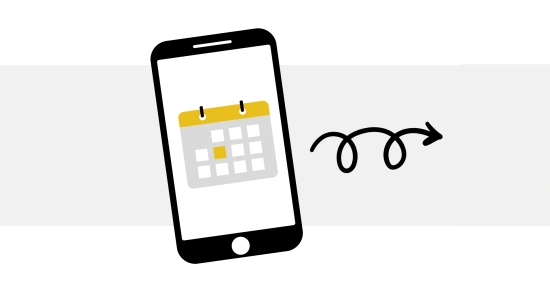 Icon eines Smartphones mit einem Kalender darauf
